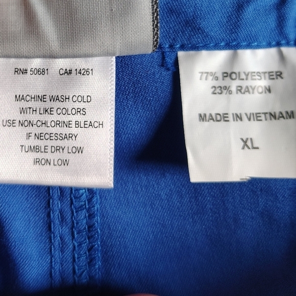 Grey's Anatomy by Barco Men’s XL Scrub Pants Blue 6 Pocket Zip Fly Drawstring - Picture 14 of 15